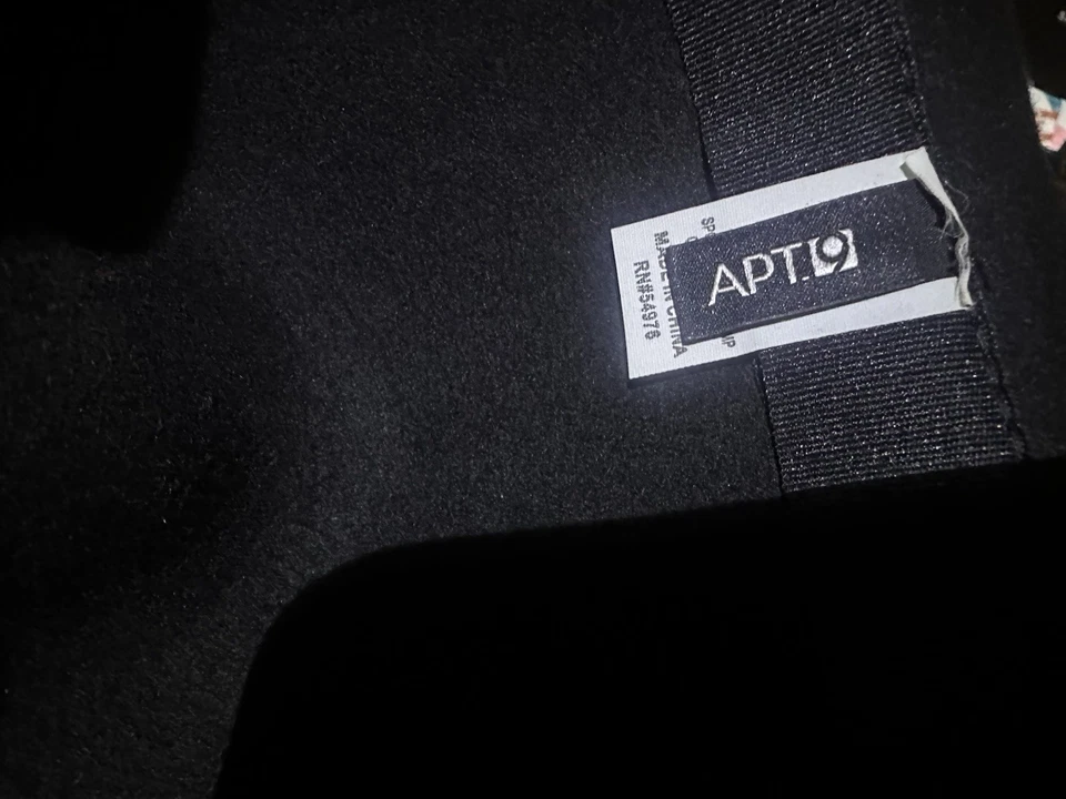 De colección Apt9 Hombre Fedora Negro Con Sombrero de Pluma Talla 7-1/2 A-7 Foto 4 de 4