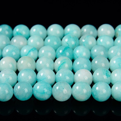 8MM Amazonite Green Color Jade Gemstone Round 14.5 inch (80020093-D618) - Picture 3 of 3