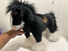 DISNEY STORE BRAVE MERIDA ANGUS BLACK  WHITE STALLION HORSE STUFFED PLUSH