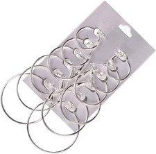 6 Pair Silver Tone Hoop  Stud Earrings Set Clip On