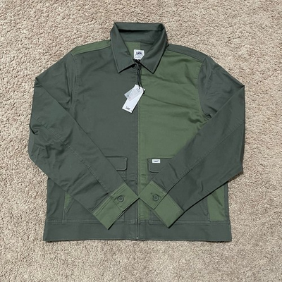 #ad Lee Chetopa Jacket Mens Large Green Olive Grove Bermuda Workwear Patchwork Chore $49.89