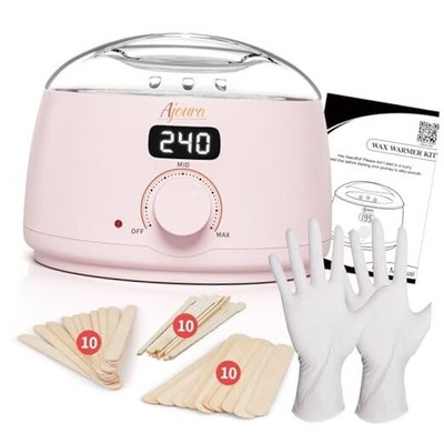  Digital Wax Warmer, 10 minutes Quick-Heat Hair Removal Kit with Precision Pink