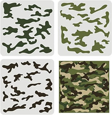 3 Pcs Camo Stencils for Painting 11.8X11.8Inch Camo Stencil Kit for Spray Paint