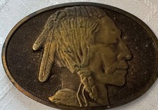RARE VINTAGE 1975 Indian Head Nickel Belt Buckle FREE SHIPPING