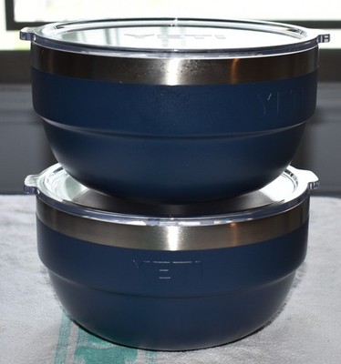 2x Yeti Rambler Cereal, Salad, Leftovers Insulated Bowl Navy 30oz w/ Lid