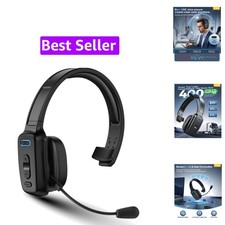 Trucker Bluetooth Headset, 60-Hour AI Noise-Canceling Mic for Driving