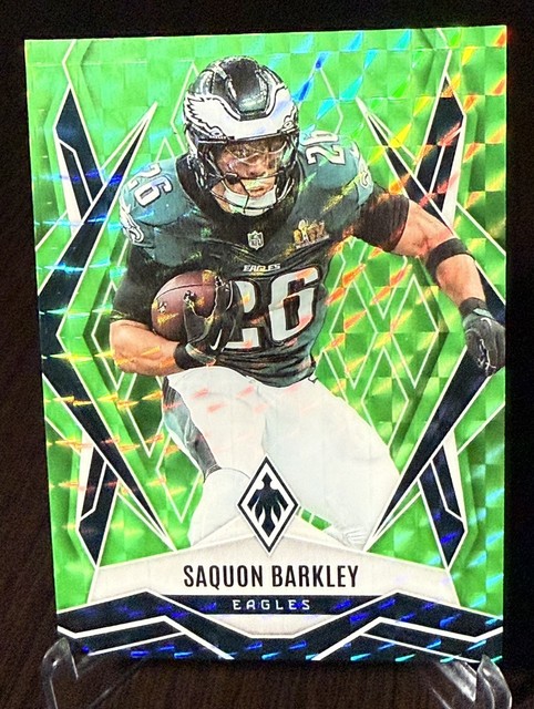 2025 Panini Phoenix Saquon Barkley #77 Lime Green Prizm Color Match /285 Eagles