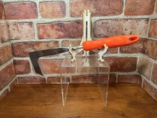 Crack Weeder Weeding Sickle Stainless Steel, 12-Inch, Cushion Grip Handle, Red