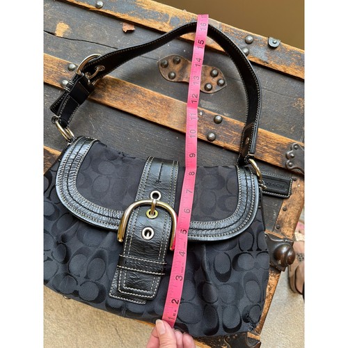 Coach Signature Soho Hobo Shoulder Bag Black Y2K 90s Purse C Canvas Vintage - Picture 8 of 11