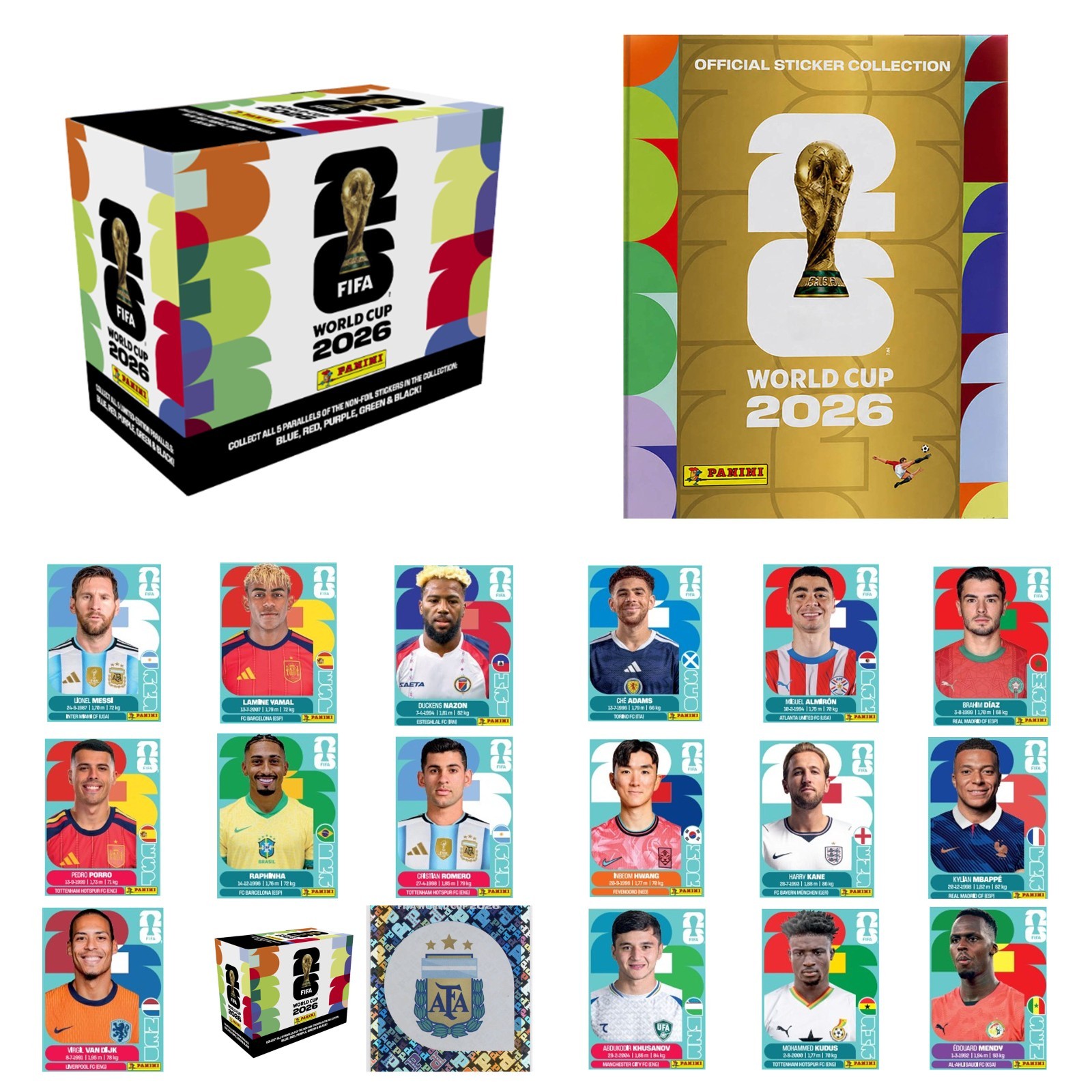 Panini FIFA World Cup 2026 Premium Gold Hardcover Album + LATAM Stickers Box