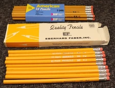 Vintage  (11) EBERHARD FABER MARIGOLD 240 #2 and American 2 HB (10) PENCILS USA