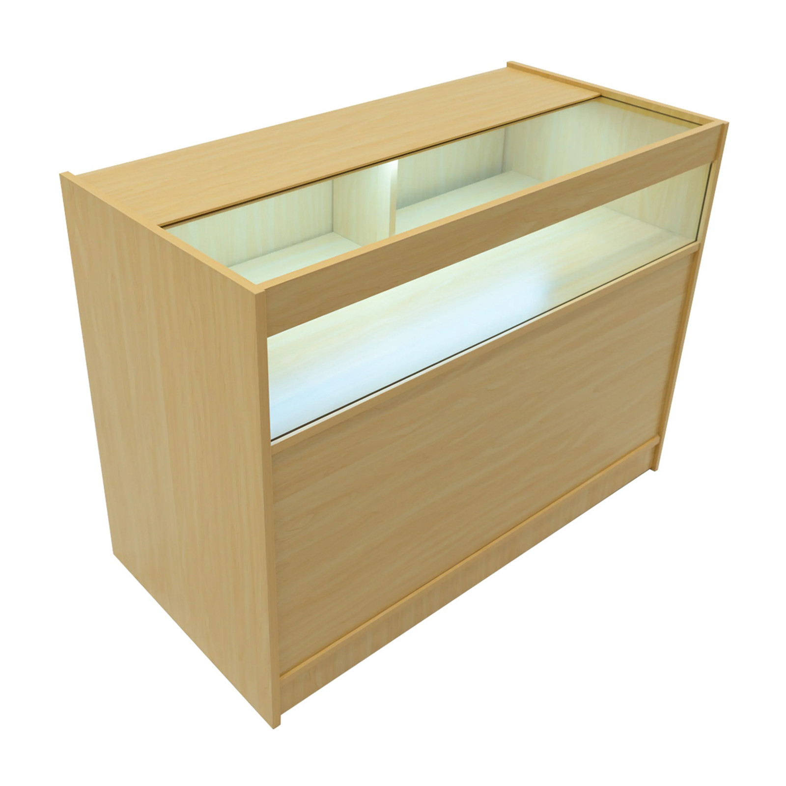 Maple Shop Counter LED Light B 1200mm Lockable Sliding Doors 2