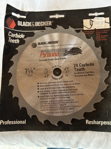 2x Black & Decker - 24 Carbide Tooth Piranha Circular Saw Blade 7-1/4" Diameter - Picture 2 of 3