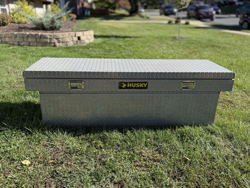 HUSKY Diamond Plate Aluminum Full Size Truck Tool Box with Keys Crossover Style