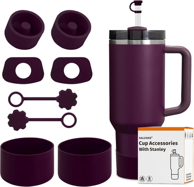 #ad Stanley Cup Accessories 8 Pcs Including 2 Straw Cover Cap 2 Square Spill St... $13.83