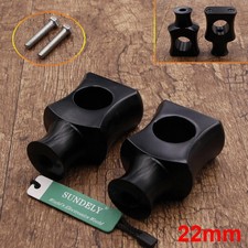 7/8" Black Shorty Handlebar Bar Risers Clamp For Harley Custom Bobber Chopper