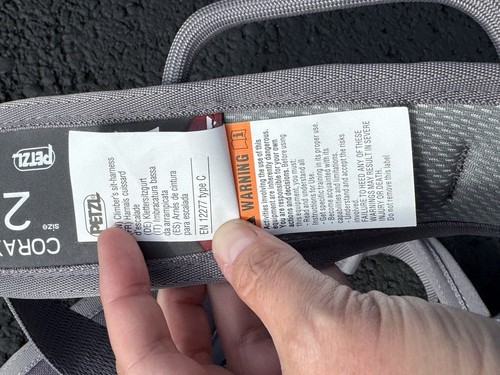 Petzl Corax Climbing Harness - Size 2 W/ black Diamond Carabiner & belay device - Picture 7 of 8