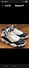 NEW Men NIKE Air Jordan 6 RINGS White / Midnight Navy 322992 124 GS 5Y