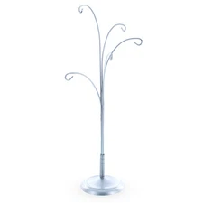 5 -Arm Scroll Tree Branches Silver Metal Display Stand 14.5 Inches (Poland)