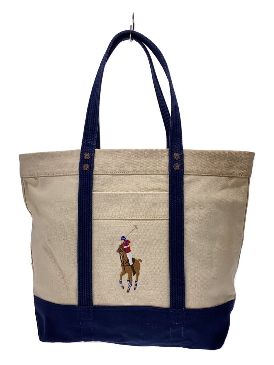 Polo Ralph Lauren Uomo Big Pony Tote Bag Tela Crm Edizione Limitata VHTF Rara Pop