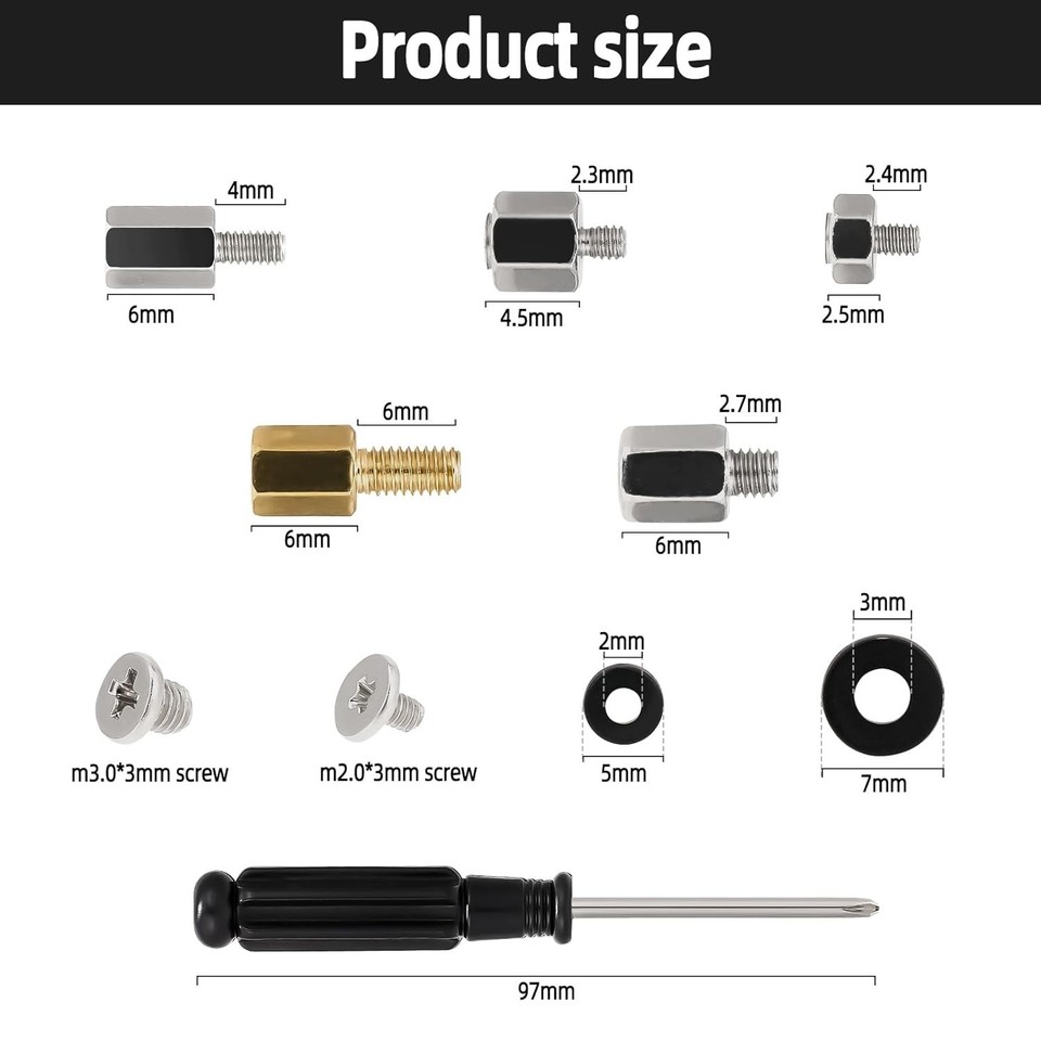 Akuoly 21pcs M.2 SSD Screw Set for Asus Gigabyte ASRock Msi M2 Nvme SSD PC Motherboard