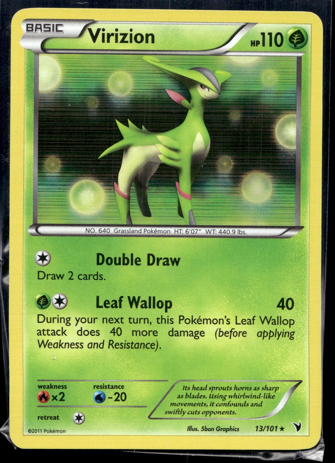 Virizion Pokemon Noble Victories 13/101 Holo LP