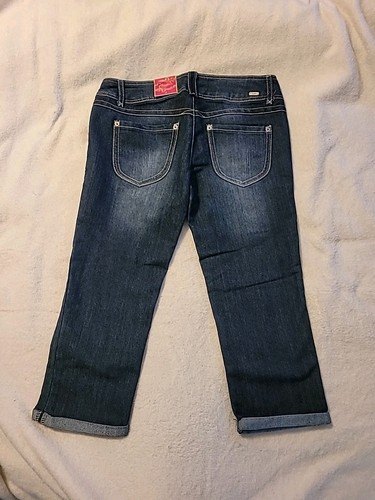 NEW Juniors sz 3 Candies Cool and Cuffed Denim Capris Double Button - Picture 9 of 16