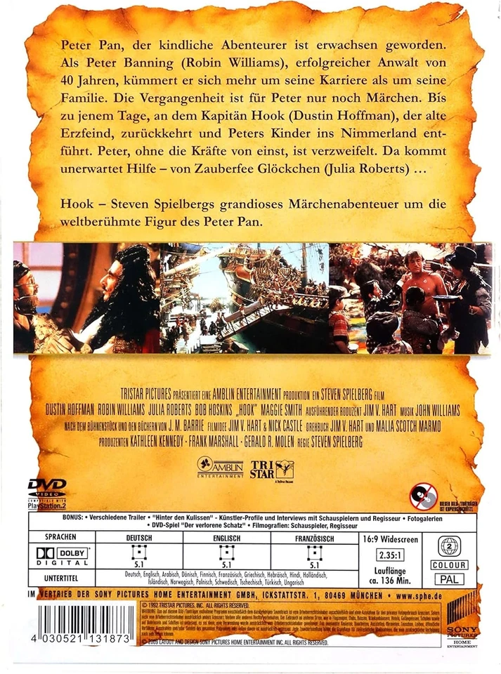 Hook (DVD) Dustin Hoffman Robin Williams Julia Roberts Bob Hoskins Maggie Smith - Image 4 of 4