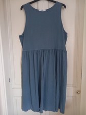 Next 100% Cotton Sleeveless Teal Blue Dress Size 20 Midi