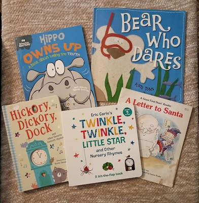 Lot of 5 Childrens' Books, Hippo Owns Up, Hickory Dickory Dock, and others