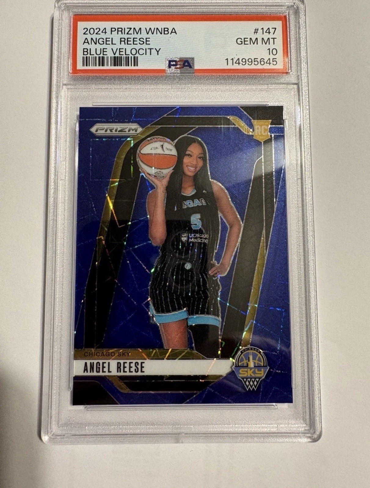 2024 Prizm Angel Reese #147 - Blue Velocity Prizm - PSA 10 Chicago Sky!