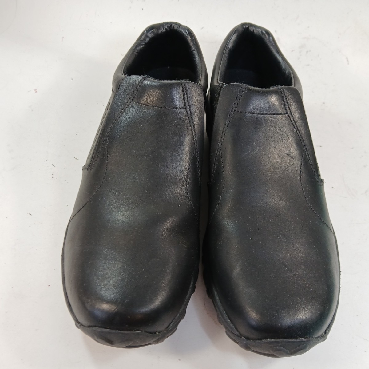 Merrell Mens Jungle Moc Midnight Black Leather Slip On Shoes  display picture 3