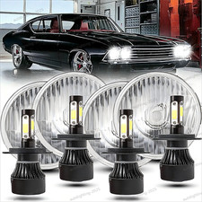 4pcs Dot 5-34 5.75 Led Hilo Headlights For Chevy Impala Bel Air El Camino