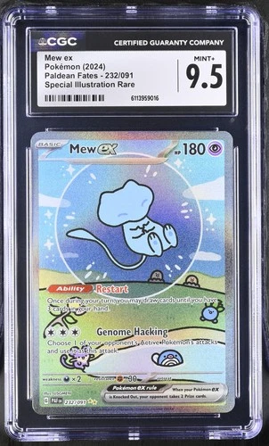 Mew EX 232/091 Special Illustration Rare Paldean Fates Pokemon CGC 9.5 Mint+