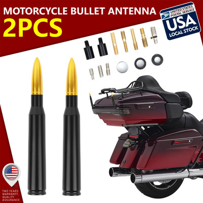 2X SHORT ANTENNA MAST FOR HARLEY DAVIDSON / ROAD STREET ELECTRA TOUR GLIDE 5.3''