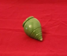 Vintage 1950s Olive Green Wooden Spinning Top 
