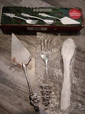 International Silver Company Christmas Holiday 3 Piece Serving Set Silver Plated
