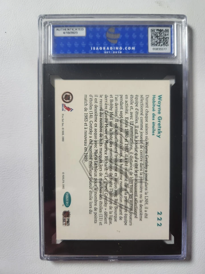 1991 PARKHURST #222 WAYNE GRETZKY HOF PSA 10 - Image 2 of 2
