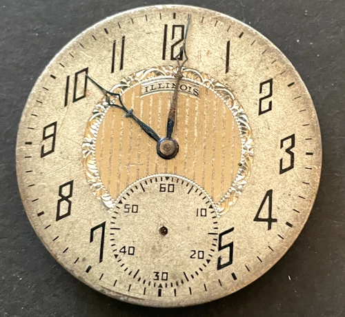 Antique Illinois Autocrat 525 3XT Pocket Watch Movement Parts/Repair 12s 17j USA