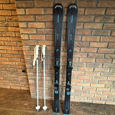 HEAD PURE JOY LADIES SKIS 153cm Black/ Graphite, used - with bindings & Poles 