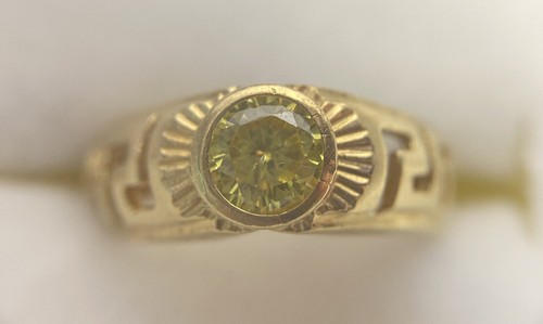 14K Gelbgold Lab Created Zirkonia CZ Edelstein Bettelarmband 585 Ring 1 - Bild 4 von 11