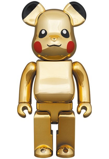 MEDICOM TOY - Bearbrick Pika-Chu GOLD CHROME Ver.400％ BE@RBRICK Pikachu GOLD CHROME Ver. 400% & 100% MEDICOM TOY