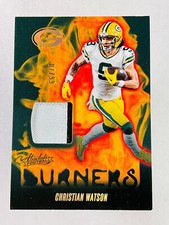 Christian Watson 2024 Panini Absolute Football Burners Patch Gold 7/99