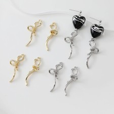 4pcs Gold/Silver Tone Bowknot Charm, Bow Tie Earring Pendant,Bow Charm