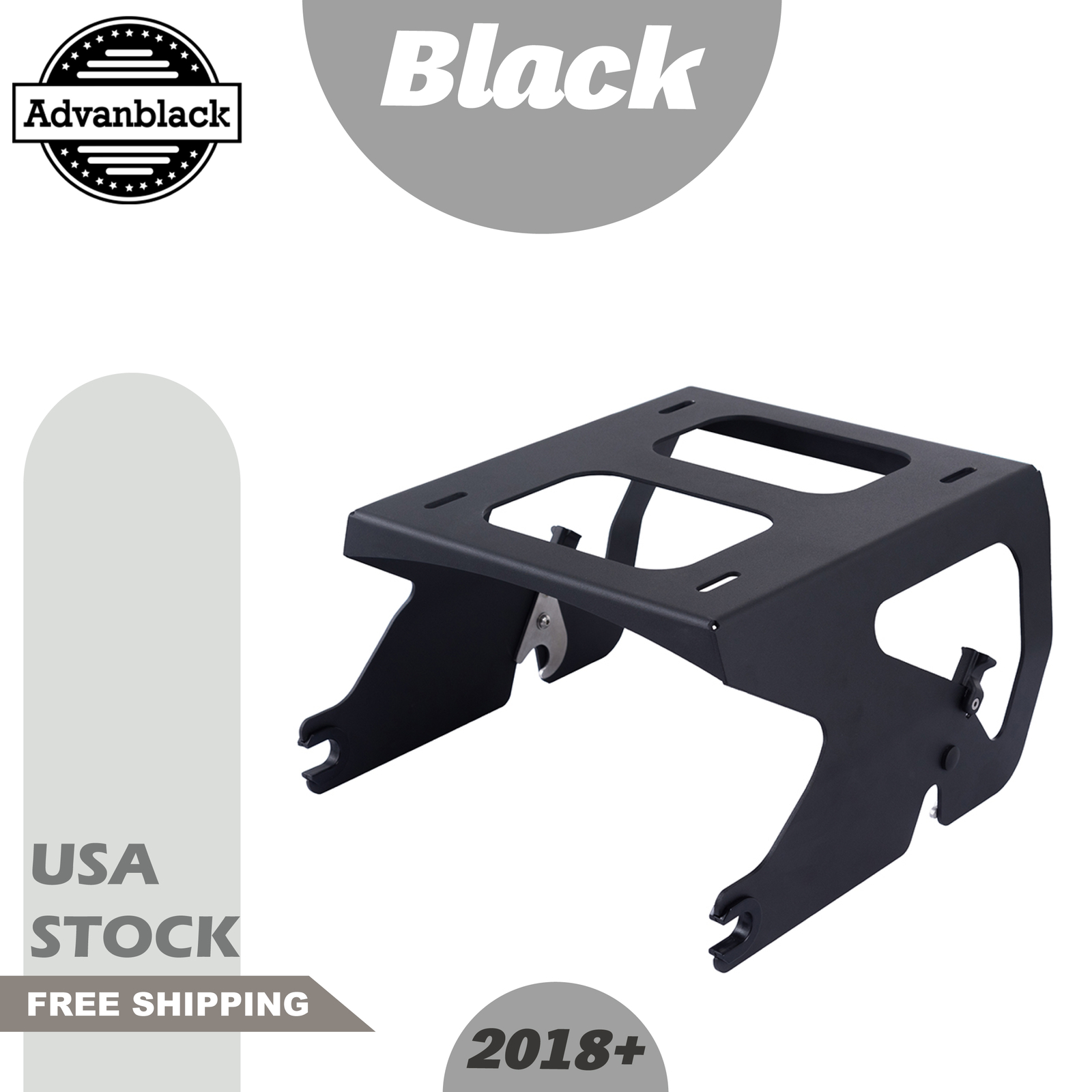 Advan Black Solo Tour Pack Mount Fits M8 Harley Low Rider S/ ST, Sport