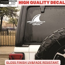 Shark Fin in Water- Die Cut Vinyl Window Decal/sticker for Car or Truck 3.5"x 6"