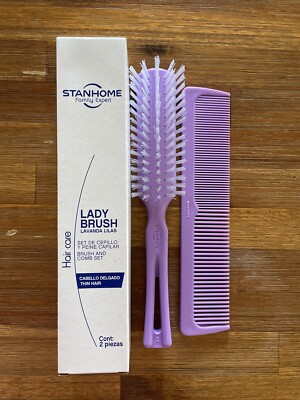 Stanhome Family Unisex LAVANDA LILAS Hair Brush & Comb Cepillo y Peine p/cabello