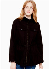 Kate Spade Black Jacket Size Small Large Womens Stud Embellished Twill Zipped