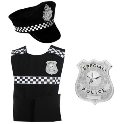 KINDER BRITISCHER POLIZIST KOSTÜM SET POLIZEI KUPFER JUNGEN MÄDCHEN OUTFIT SCHICKKLEID