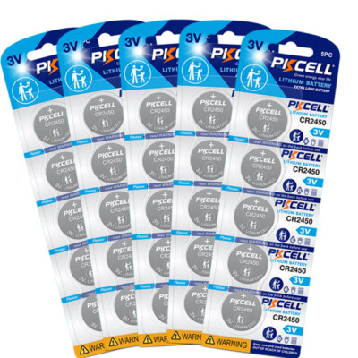 25 PCS New Fresh PKCELL ECR2450 CR2450 BR2450 3V Batteries